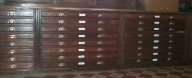 Ensemble des meubles de la sacristie : chasublier, 2 armoires