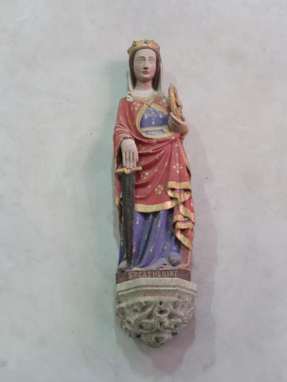 Statue : sainte Catherine d'Alexandrie, église paroissiale Saint-Budoc (Plourin)