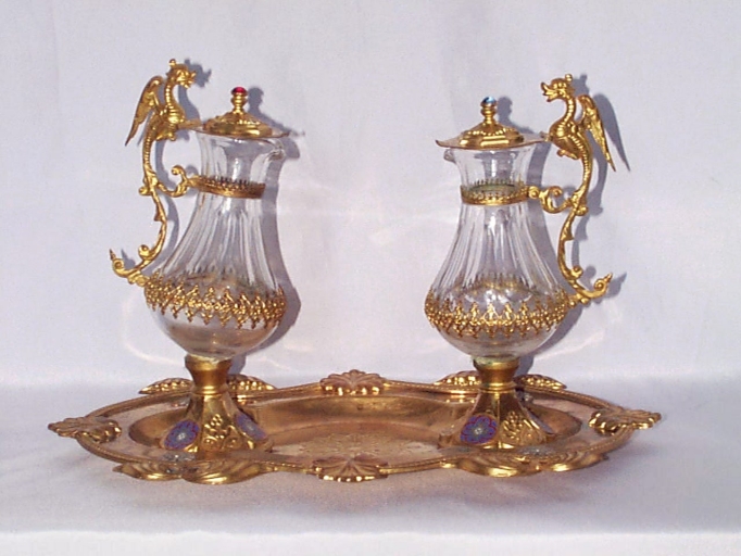 Ensemble de 2 burettes et un plateau à burettes