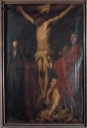 Tableau : Christ en croix entouré des saintes femmes