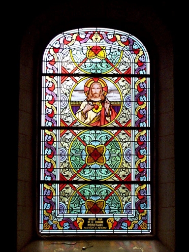 Verrière baie 4 (verrière figurée décorative) : Sacré Coeur