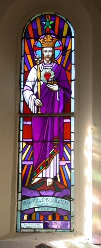 Ensemble de 5 verrières des baies 5, 7, 8, 10 et 00 : Sacré Coeur, Notre-Dame de Pontmain