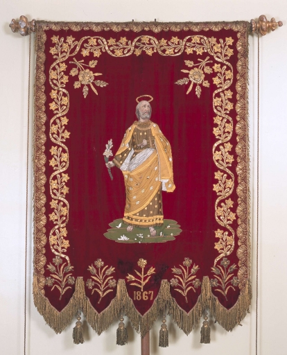 Bannière de procession paroissiale : saint Joseph, Immaculée Conception