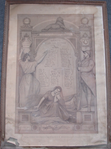 Tableau commémoratif des morts de la guerre 1914-1918