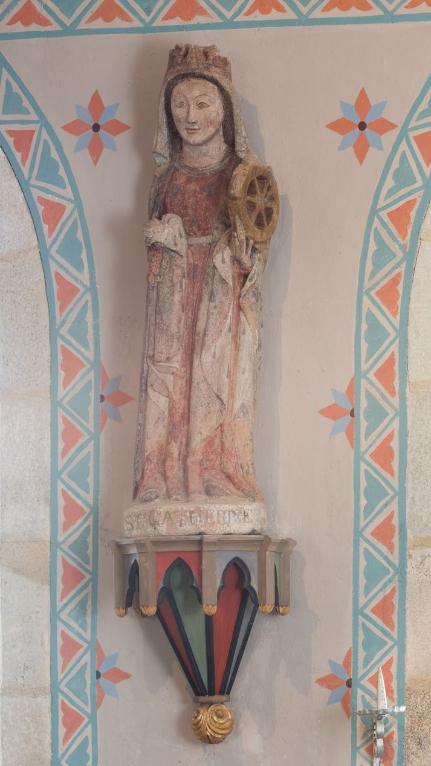 Statue : Sainte Catherine d'Alexandrie, chapelle Saint-Sauveur de Coadry (Scaër)