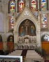 Ensemble du maître-autel : 6 degrés d'autel, autel, tabernacle, 2 gradins d'autel, retable