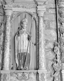 Statue (petite nature, d'applique) : saint Gildas, chapelle Saint-Trémeur (Cléden-Cap-Sizun)