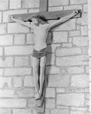 Statue (d'applique, grandeur nature) : Christ en croix, chapelle de la Trinité (Plozévet)