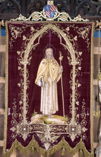 Bannière de procession paroissiale : Saint Jacques, Vierge à l'Enfant