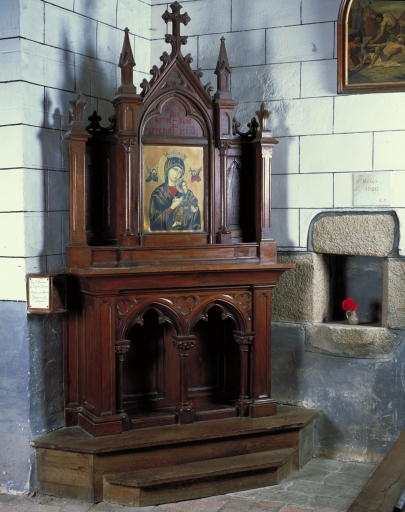 Retable, estampe : Vierge à l'Enfant, dite Notre-Dame du Perpétuel Secours