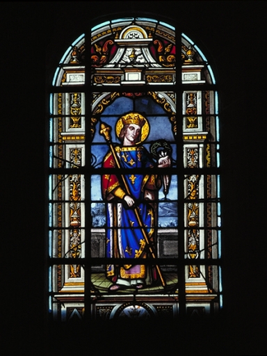 Verrière de la baie 2 (verrière à personnages) : saint Louis