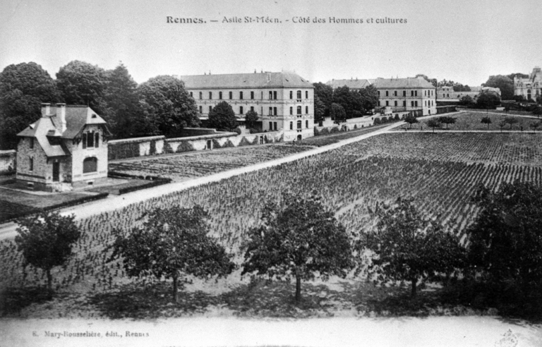 Hospice Saint-Méen, asile départemental d'aliénés, actuellement Centre Hospitalier Spécialisé Guillaume-Régnier, avenue Général-Leclerc (Rennes)
