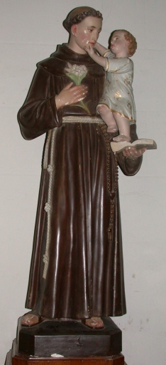 Statue sur socle : Saint Antoine de Padoue et l'Enfant