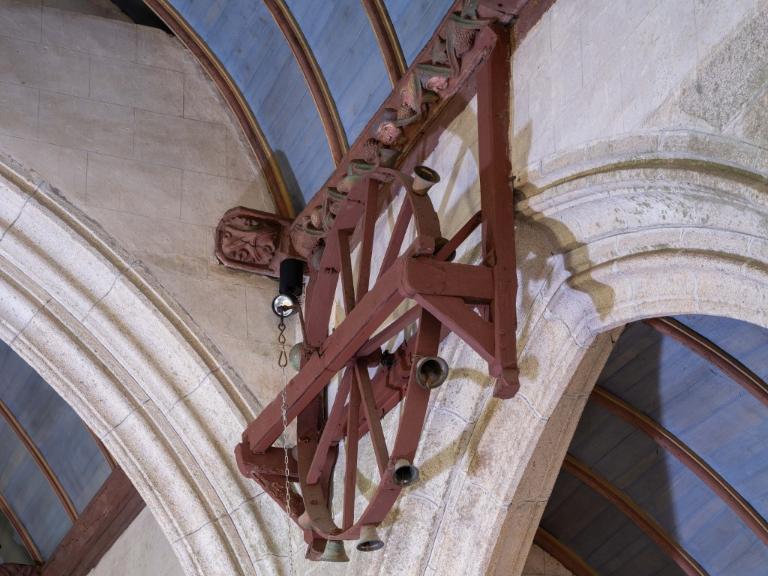 Roue à clochettes (d'applique), roue à carillons, dite roue de fortune, église Saint-Mélar (Meilars)