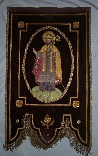 Bannière de procession paroissiale : saint Martin, Sacré Coeur