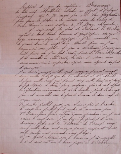 Manuscrits : lettre d'engagement et rapports de mer