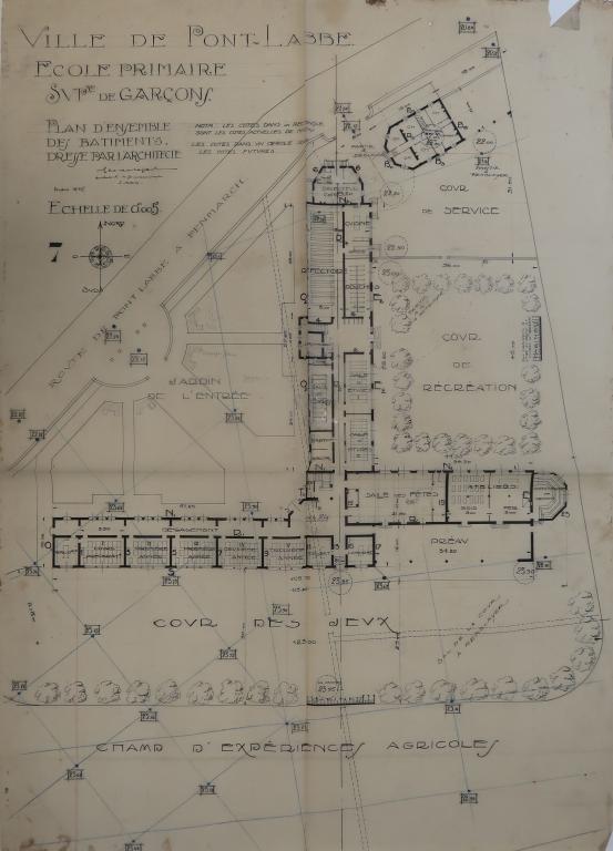 Bâtiments de l'ancienne école primaire supérieure, lycée Laënnec, 61 rue du Lycée (Pont-L'Abbé)