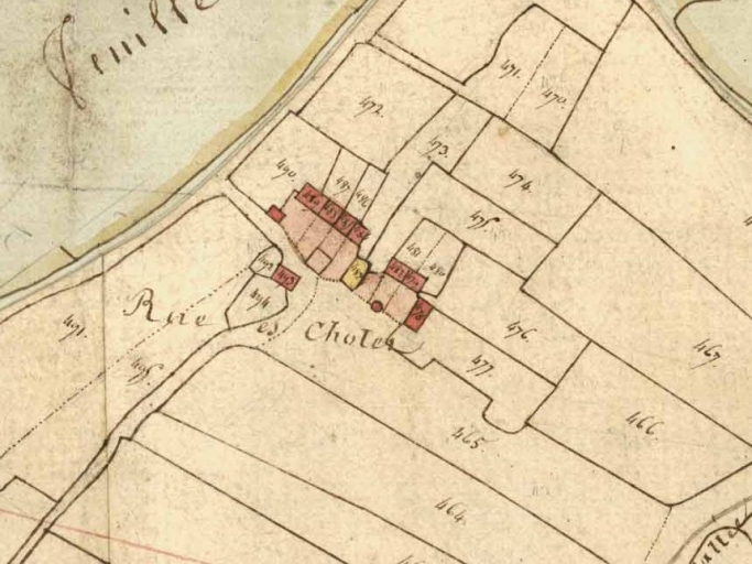 Alignement de maisons, la Rue-ès-Cholet (Treffendel)