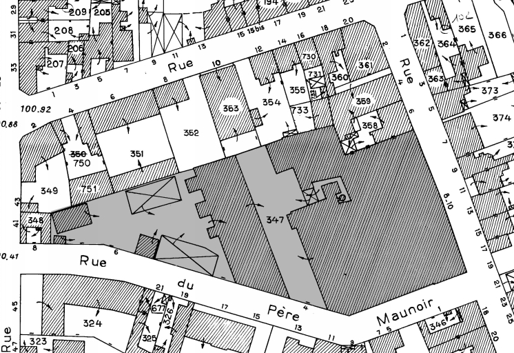 Usine de chaussures (usine de talons) Humbert, Machet et Bouqueau, puis Humbert, Le Bris et Nicoul, puis Le Bris et Nicoul, actuellement Nicoul, 8, 10 rue Gustave Flaubert ; 4, 6 rue du Père Maunoir (Fougères)