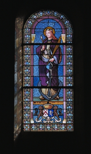 Verrière à personnages de la baie 110 : sainte Philomène