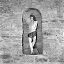 Statue (petite nature) : saint Sébastien, chapelle Saint-Sébastien (Plomodiern)