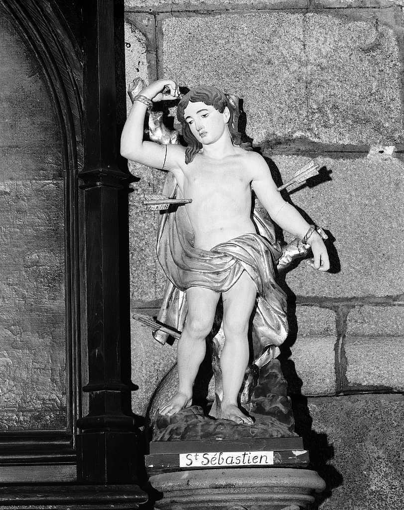 Statue (d'applique) : saint Sébastien, cathédrale de Saint-Paul-Aurélien (Saint-Pol-de-Léon)