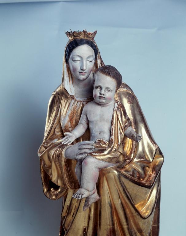 Statue (petite nature) : Vierge à l'enfant, église paroissiale Saint-Armel (Saint-Armel)