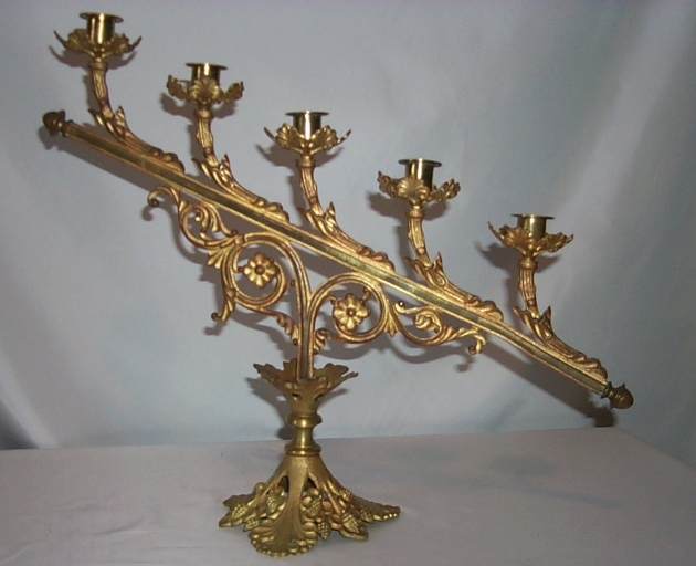 Paire 2 de chandeliers d'église