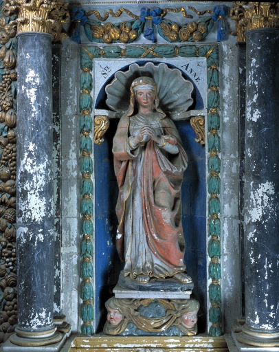 Ensemble de 2 statues : sainte Anne ; saint Joachim