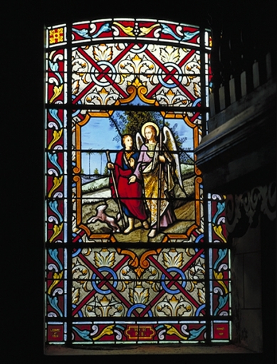 Verrière à personnages de la baie 8 : Tobie et l'ange