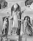Statue (grandeur nature, d'applique) : saint Blaise, église paroissiale Sainte-Agnès (Tréfumel)