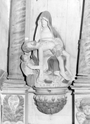 Groupe sculpté (d'applique) : Vierge de Pitié dite Notre-Dame de Pitié, chapelle de la Trinité (Ploërdut)