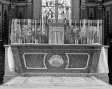 Autel, tabernacle (maître-autel, autel tombeau), église paroissiale Saint-Faron (Pouldreuzic)