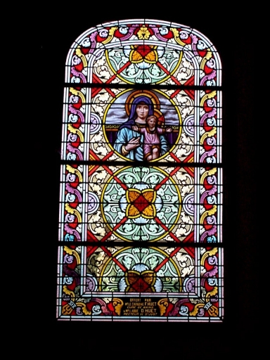 Verrière baie 1 (verrière figurée décorative) : Vierge à l'Enfant