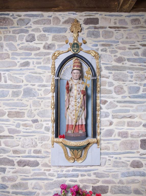 Statue : Saint Léon, chapelle Saint-Léon (Glénac fusionnée en La Gacilly en 2017)