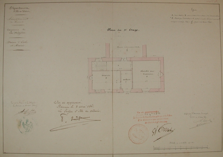 Ecole primaire publique et ancienne mairie, 1 rue de la Flume (La Mézière)