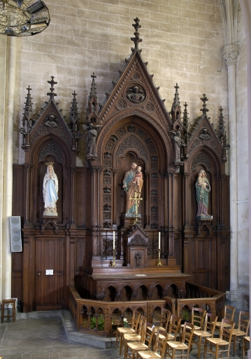 Retable latéral sud : autel, retable, tabernacle et clôture d'autel