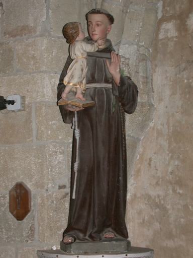 Statue sur socle : Saint Antoine de Padoue et l'Enfant