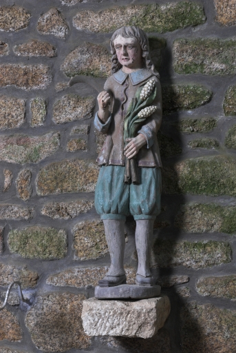 Ensemble de 2 statues (en pendant) : Saint Isidore et Saint Jean-Baptiste