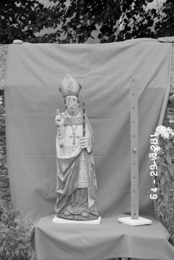 Statue : Saint Abbé, église paroissiale Saint-Trémeur (Kergloff)