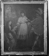 Tableau : Saint Yves entre le riche et le pauvre, presbytère (Malestroit)