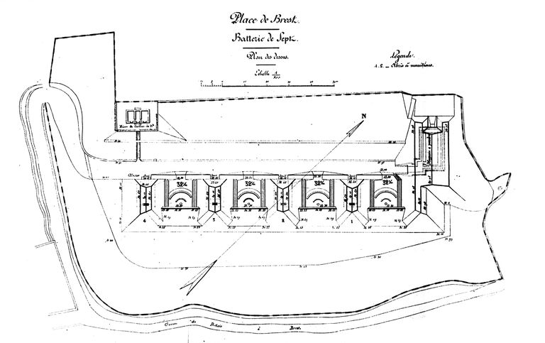 Batterie de Sept (4 canons M de 32 cm modèle 1870), Ecole Navale (Brest)