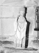 Statue (d'applique, petite nature) : saint Gobrien, manoir de Kerléguen (Grand-Champ)