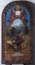 Tableau : la punition du baron, place Ernest Lemoine (Bieuzy fusionnée en Pluméliau-Bieuzy en 2019)