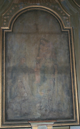Tableau d'autel : Don du Rosaire à saint Dominique et à sainte Catherine
