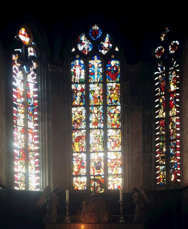 Ensemble (3 verrières), église Saint-Mélar (Meilars)