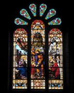 Verrière (verrière hagiographique) (baie 0), église paroissiale Saint-Saturnin (Sarzeau)