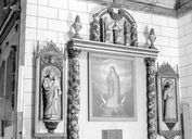 Retable (2), statue (2, autel secondaire, retable architecturé, statuette, d'applique) : saint Pierre, saint Paul, église paroissiale Notre-Dame-de-Lorette (Séglien)