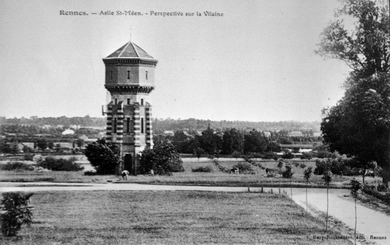 Hospice Saint-Méen, asile départemental d'aliénés, actuellement Centre Hospitalier Spécialisé Guillaume-Régnier, avenue Général-Leclerc (Rennes)
