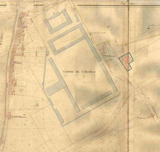 Couvent de Visitandines, dit couvent du Colombier, puis caserne, rue de l'Alma, le Colombier (Rennes)